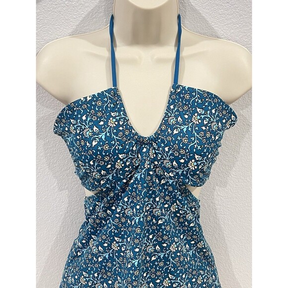 Ann Taylor Loft Beach Women Swimsuit 2-Piece Green Floral Tankini Bikini Medium - Picture 3 of 14